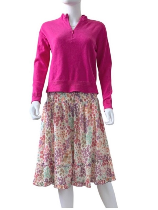 Anthropologie Dresses & Skirts - ️☀️ Anthropologie Fei floral skirt Cotton,lined elastic waist size Small